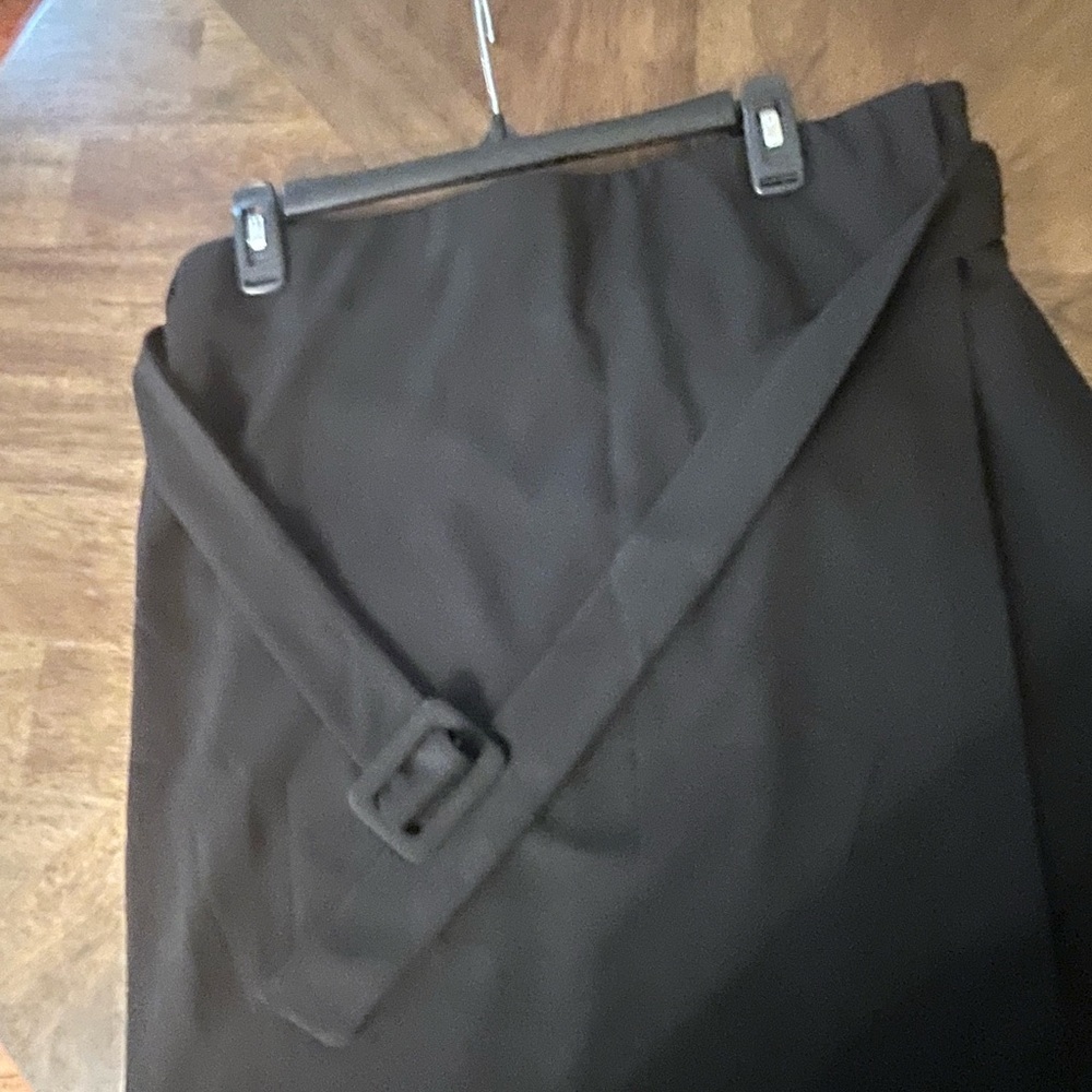 Black Wrap Pencil Skirt for Work